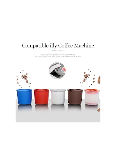 Şeffaf Ve Kırmızı Doldurulabilir Kapsül Kahve Fincanları Uyumlu Illy Makineleri Dolum Kahve Filtresi