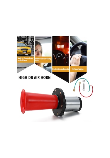 Gajeena 12v 3a 110db Gürültülü Araba Klinesi - Abs Ve Alüminyum Yapı - Araba, Kamyon, Motosiklet Uyumlu - Gümüş Rengi