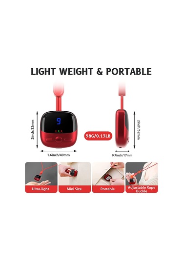 Kosona Kolle Kemerli Servikal Masajcı: Akıllı Sabit Sıcaklıklı Darbe, 4 Mod, 9 Şiddet, 3 Isı Seviyesi, Usb Şarjlı Kırmızı Kırmızı