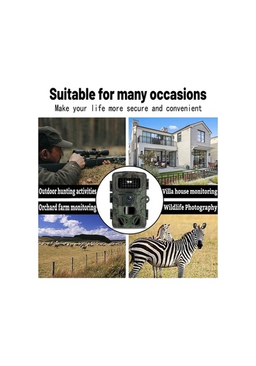 Maoyaya 16mp 1080p Gündüz Gece Kamera, Açık Hava İzleme, Ip54 Su Geçirmez, 2.0 Ekran, Hayvan Gözlem, 3 Siyah