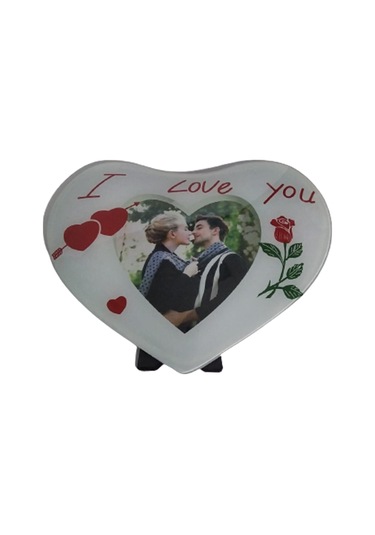 cam çerçeve kalp şeklinde 13*18 cm