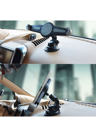 Tongxida 360 Döndürme Araba Tablet Tutucu, İpad Ve Cbtx 7-11 İnç İçin Kamera Vantuzlu Panel Siyah