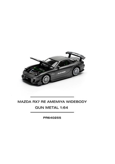 Pop Race Mazda Rx-7 Re-amemıya Gun Metal 1/64 Siyah