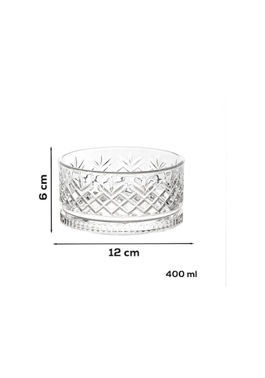 Porsima 4 Lü Kristal Cam Çerezlik Sunumluk Tek Kişilik Salata Kasesi 400 Ml