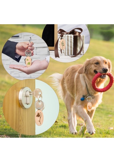 Gatherco 30 Adet Oval Ahşap Anahtarlık Boşluğu Bitmemiş Ahşap Anahtarlık Boş Anahtarlık Anahtarlık Etiketi Ahşap Gravür Boş Anahtarlıklar