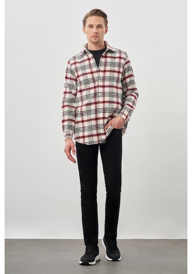 Açık Krem Yünlü Ekose Desen Yumuşak Yaka Cepsiz Uzun Kol Casual Comfort Fit Gömlek 1004245227 Açık Krem Açık Krem Yünlü Ekose Desen Yumuşak Yaka Cepsiz Uzun Kol Casual Comfort Fit Gömlek 1004245227 Açık Krem