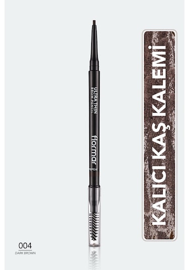 Flormar Kaş Kalemi & Fırçası - Ultra Thin Brow Pencil - 004 Dark Brown - 8690604572137