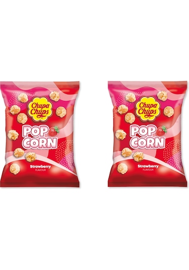 Chupa Chups Pop Corn Strawberry - Çilek Aromalı Patlamış Mısır 90 Gr 2 Adet