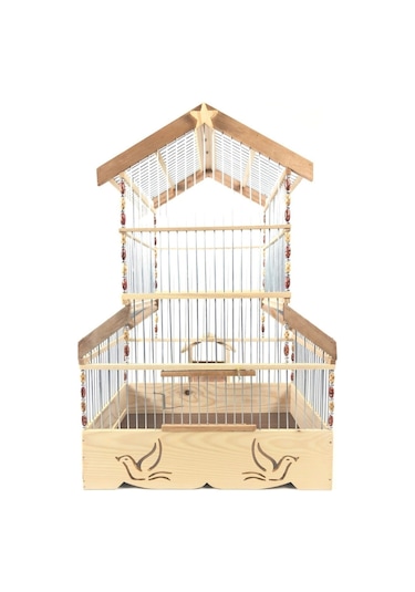 Naturbird 2 Katlı Metal Tel Norveç Ahşap Kafes