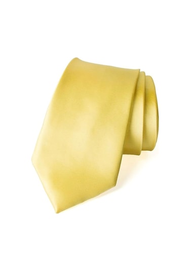 Tezzgelsin Erkek Saten Kravat ve Mendil Set Sarı