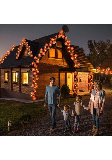 6 M Akçaağaç Yaprakları Peri Dize Işıklar Cadılar Bayramı 3d Kabak Işıkları Lamba Cadılar Bayramı Şükran Günü Güz Noel Partileri Dekorasyon 6m Diğer