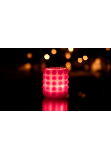 Fener Mum Bubble Short Kırmızı Kavun Kokulu Dekoratif Mum