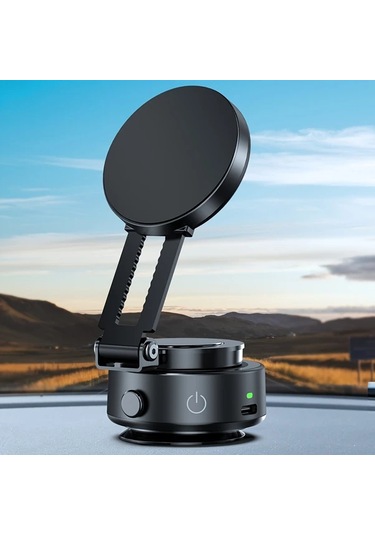 Honeybeeshop Yükseltilmiş Sürüm Yeni Manyetik Araba Telefon Tutucu Siyah 1 Bilgisayar Taşınabilir Elektrikli Emme Kupası Duvar Montaj Açı Ayarlanabilir 360 Döndürme