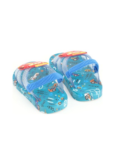Gezer Yazlık Lastikli Islak Zemine Uygun Günlük Havuz Plaj Erkek Bebek Terlik-Sandalet - Mavi GT6YBE.15135.00.022.B71