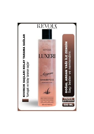 Revola Luxeri 2'si 1 Arada Şampuan Ve Kondisyoner Kolay Tarama 500 Ml Argan Kıvırcık
