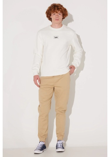 Lee Sıfır Yaka Regular Fit Ekru Erkek Sweatshirt L212299102 001