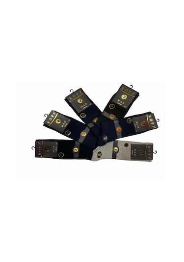 Roff Erkek Bamboo Soket Düz Çorap 14009 - 6 Adet Karışık Renk