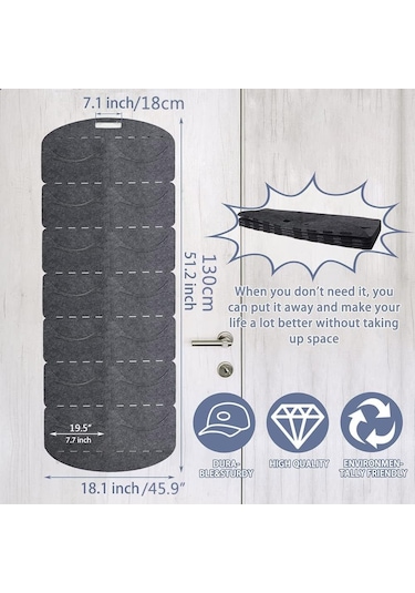 Geeroyoo Yumuşak Feltli Şapka Organizörü - Duvar/d Kapı Montajlı, 14 Şapka Kapasitesi, Şekli Koruyan Görünür Saklama Rafı Gri