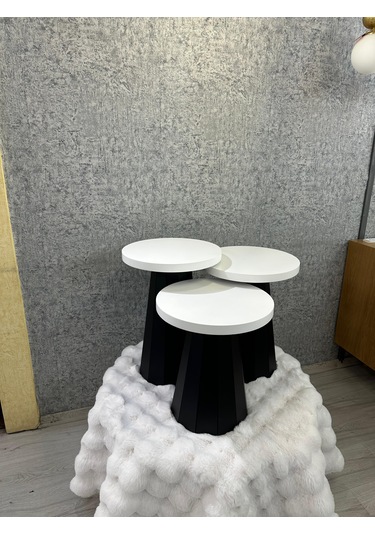 3 Lü Mdf Mantar Sehpa