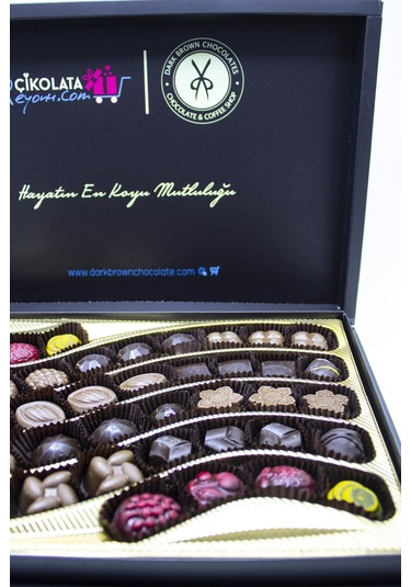 Dark Brown Hediyelik Çikolata 48 Adet Spesiyel Türüf Çikolata Kutusu Gerçek Çikolatadan