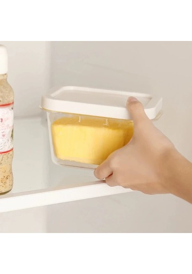 Fochsia Beyaz Gıda Sınıfı Akrilik Tereyağı Saklama Ve Kesme Kutusu Taze Tutar Pratik Beyaz