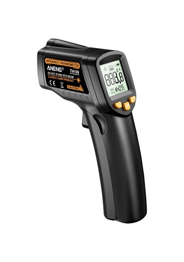 Yifomall Aneng Th109 El Tipi Kızılötesi Sıcaklık Ölçer - Dokunmadan Ölçüm, Lazer Konumlandırma, Lcd Ekran, -50 C/+400 C Aralığı, Siyah Pil Yok
