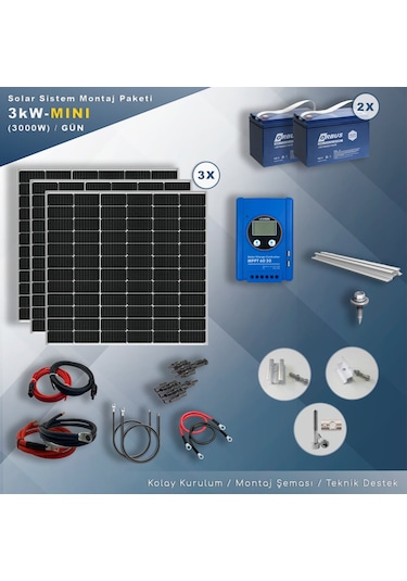 Matech 3 Kw Mını Solar Paket Sistem 3000w/gün