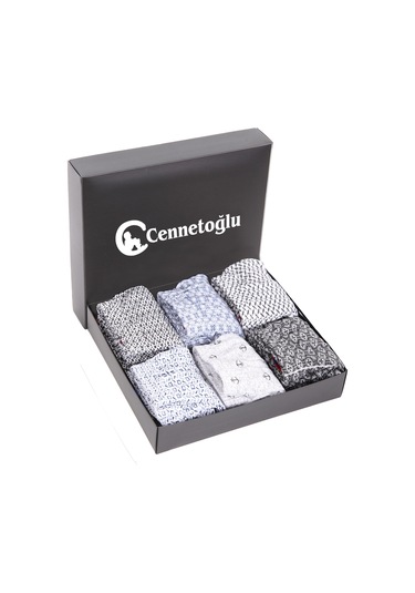 Erkek 6'lı Karışık Desenli Düğmeli Rahat Boxer Şort