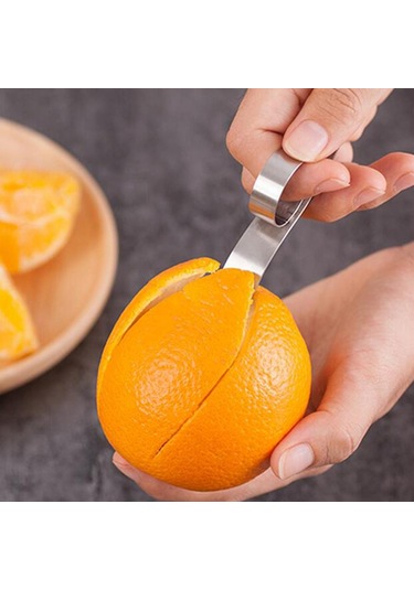 Homyl 2x Paslanmaz Çelik Portakal Kesici Pomelo Soyma Makinesi Gümüş