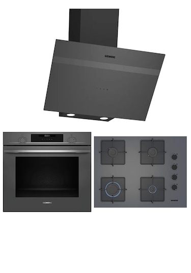 Siemens HU717ABN0T - EO7C8PP300 - LC64KPJ70T Gri Ankastre Set