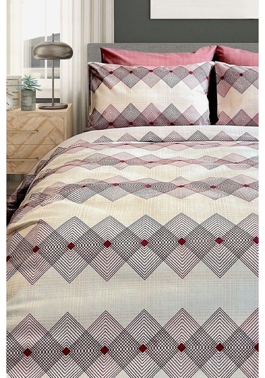 Tek Kişilik Ranforce Nevresim Takımı Düz Çarşaflı Dıamond Pudra