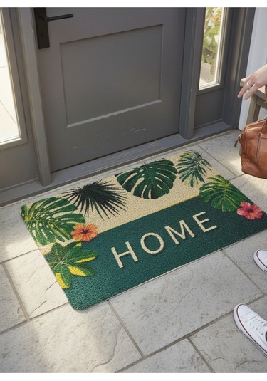 Hijyenik Kıvırcık Paspas 40x60 Cm - Islaklık Emici Kapı Önü Paspası Yeşil