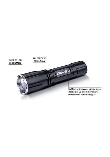 Steweld 621 B Profesyonel Ve Zumlu Led El Feneri