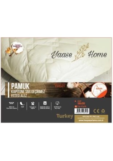 YAASE HOME  PAMUK KAPİTONE SIVI GEÇİRMEZ FITTED  ALEZ ( TEK KİŞİL