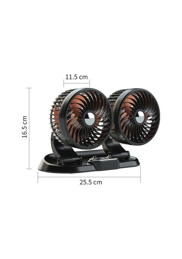 F622u Araba Yaratıcı Katlanabilir Döndürülebilir Çift Kafa Elektrikli Soğutma Fanı Çift Usb Şarj Portu, Stil: 24v Çakmak