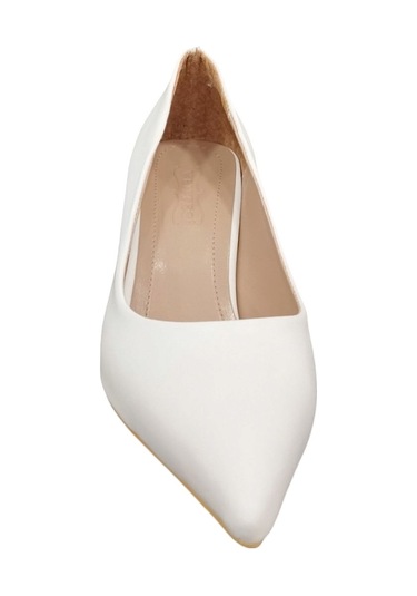 Ventes 20492184z 6 Cm Kadeh Topuk Sivri Burun Kadın Stiletto Ayakkabı Beyaz