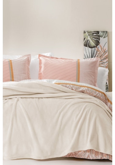 Yataş Bedding Olenna Çift Kişilik Wellsoft Battaniye - Ekru