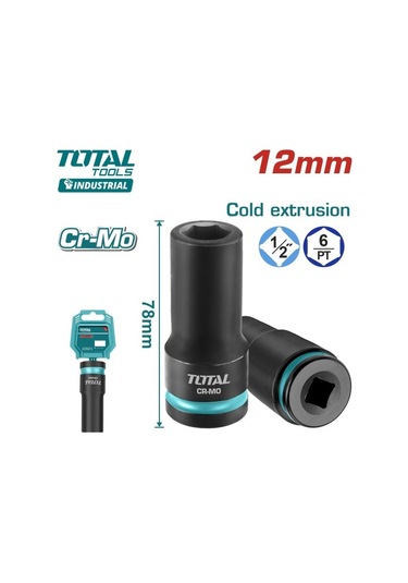 Total 12 Mm 1/2 Altı Köşe Darbeli Derin Lokma Thdıs12122l