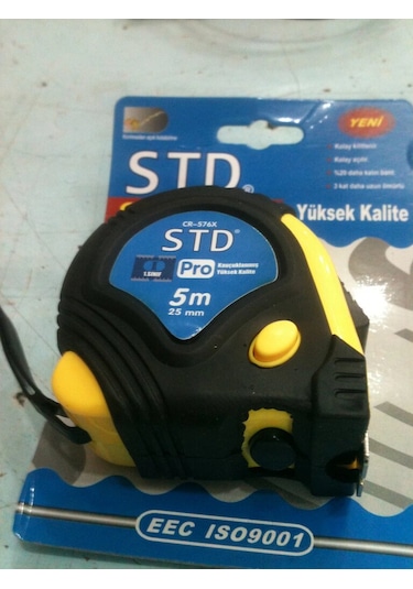 Std Kılıflı Stoperli Şerit Metre 5 Metre Çelik