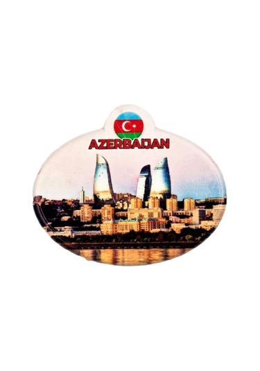 Azerbaycan Flame Towers Oval Magnet