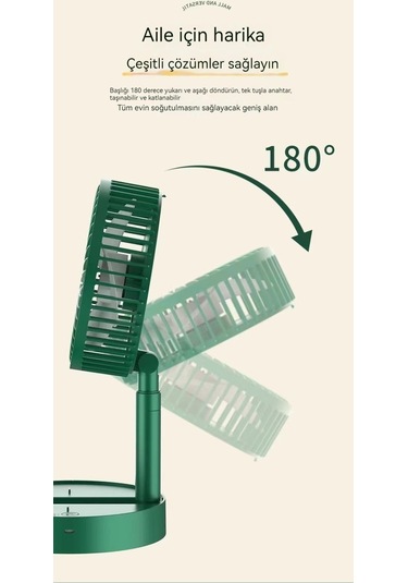 Eternal Luck Sessiz Teleskopik Katlanır Küçük Fan Beyaz