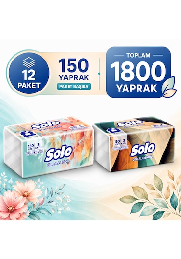 Solo Çek-Al Mendil 12 x 150'li