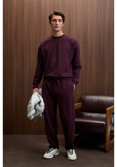 Grimelange Vıento Erkek Bisiklet Yaka Uzun Kollu Regular Fit Bordo Sweatshirt Bordo