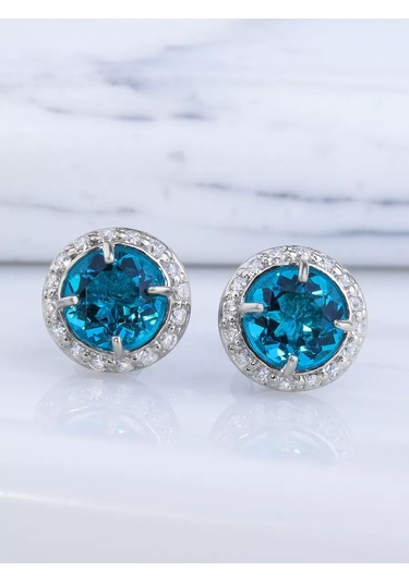 Alekseev Jewellery 925 Aylık Gümüş Topaz Taşlı Pırlanta Küpeler 250099433 Diğer