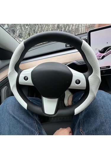 Yaleker Tesla Model 3/y/s İçin Süet Kumaş Direksiyon Kılıfı - Ultra İnce, Karbon Fiber Desenli, Kayma Engellli, Hava Geçirgen, Tüm Hava Koşullarında Koruyucu Diğer