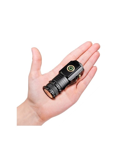 300m Menzilli, 2000 Lümen Parlaklık, 8 Saat Aydınlatma, Tip-c Hızlı Şarj, Alüminyum El Feneri Siyah Siyah