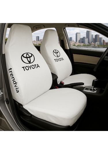 Toyota Uyumlu Ön Arka Koltuk Kılıfı Penye Servis Tipi Oto Koltuk Koruma Seti Beyaz