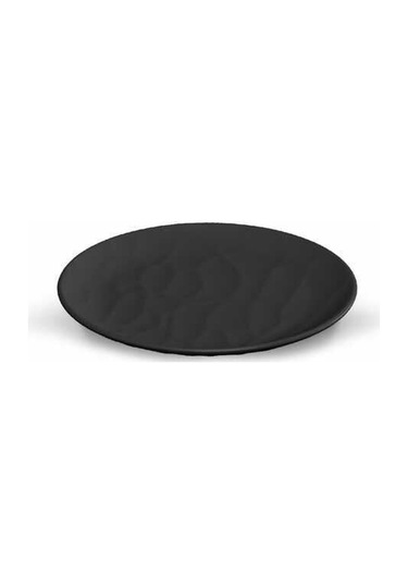 Tria Rölyefli Porelin Servis Tabağı 25 Cm 12 Adet Siyah