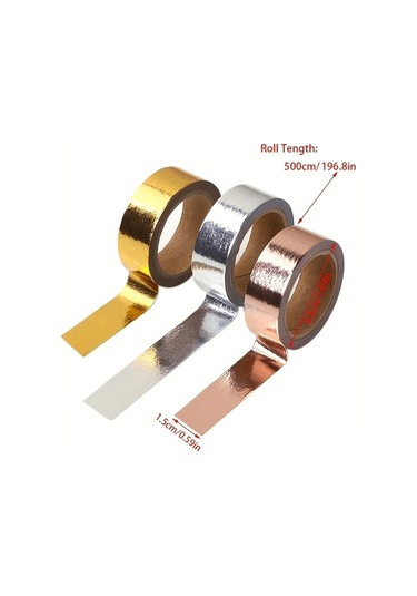 Fochsia Gümüş Rengi 196.85 İnç Düz Renk Sıcak Damgalama Washi Bant Malzemesi 1 Rulo