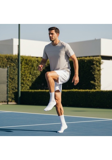 Gost Liria -5 Li Beyaz Ribanalı Tenis Çorap Beyaz